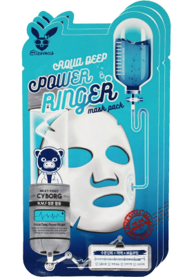 Маска для лица на тканевой основе увлажняющая AQUA DEEP POWER RINGER MASK  PACK