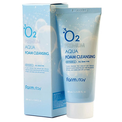 Пенка д/умывания Farm stay o2 premium aqua foam cleansing 100мл