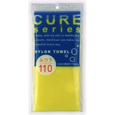 Ohe Мочалка для тела средней жесткости - Cure nylon towel regular yellow, 34г