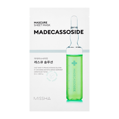 Маска для лица MASCURE RESCUE SOLUTION SHEET MASK MADECASOSIDE 28мл