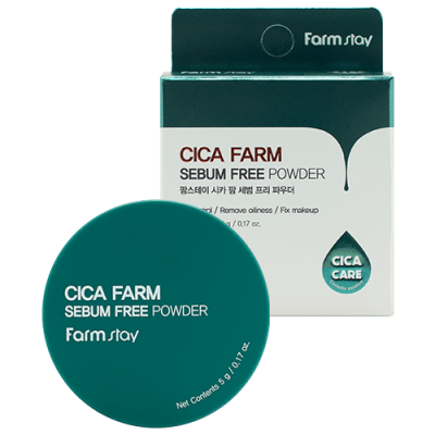 FARMSTAY Пудра рассыпчатая матирующая с центеллой азиатской Cica Farm Sebum Free Powder, 5g