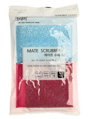 Скруббер д/мытья посуды ( 13 х 9 х 1,5 ) MATE SCRUBBER 2PC 2шт