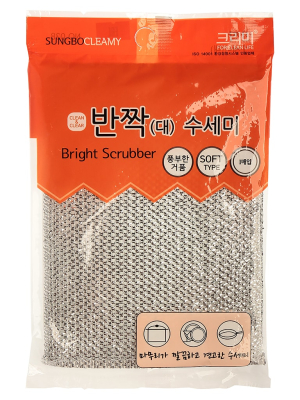 Скруббер д/мытья посуды ( 20 х 14 х 0,9 ) BRIGHT SCRUBBER (L) 1шт