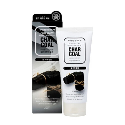 Jigott Маска-пленка очищающая с древесным углем - Charcoal pure clean peel off pack, 180мл