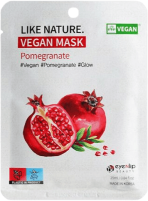 Маска тканевая с экстрактом граната Like Nature Vegan Mask Pack # Pomegranate