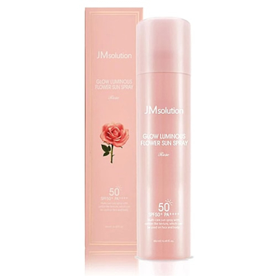 JMsolution Спрей для лица солнцезащитный с розовой водой - Glow luminous flower sun spray, 180мл