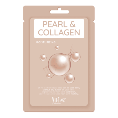 YU.R ME Маска тканевая с коллагеном и экстрактом жемчуга – Pearl & collagen sheet mask, 1шт