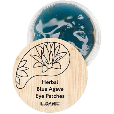 Патчи гидрогелевые с экстрактом голубой агавы Herbal Blue Agave Hydrogel Eye Patches, 60шт