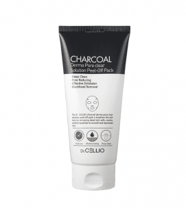 Маска для лица отшелушивающая с древесным углем Dr. CELLIO CHARCOAL DERMA PORE CLEAR SOLUTION PEEL OFF PACK 180g