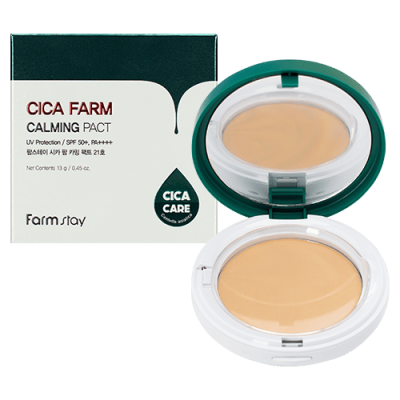 FARMSTAY Пудра компактная с центеллой азиатской Cica Farm Calming Pact 21, 13g