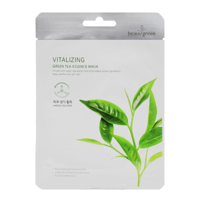 Маска на тканевой основе BeauuGreen  Premium Green tea Essence mask 23g