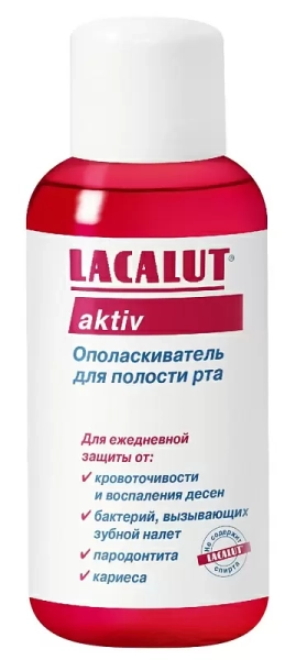 Фото Промо-набор Lacalut Aktiv: зубная паста, 75 мл + ополаскиватель для полости рта, 50 мл