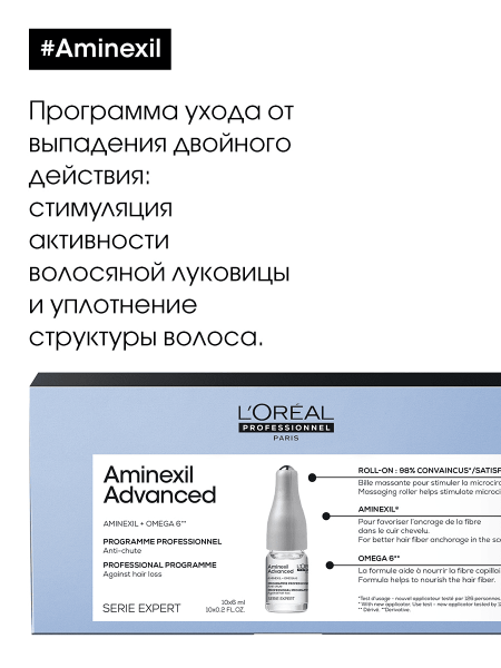 Фото Уход несмываемый от выпадения волос SCALP AMINEXIL ADVANCED 10*6 мл