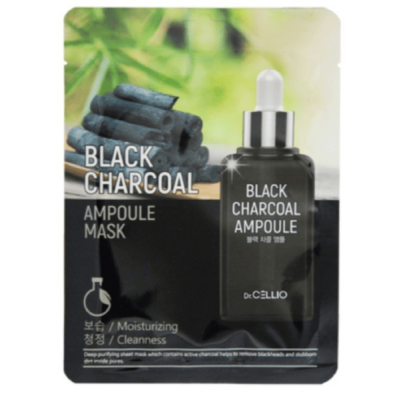 Маска тканевая Dr.CELLIO BLACK CHACOAL AMPOULE MASK - купить в интернет-магазине Laredy